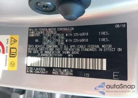 2019 Lexus Nx 300 F Sport from USA, damaged, VIN JTJBARBZ2K2191849